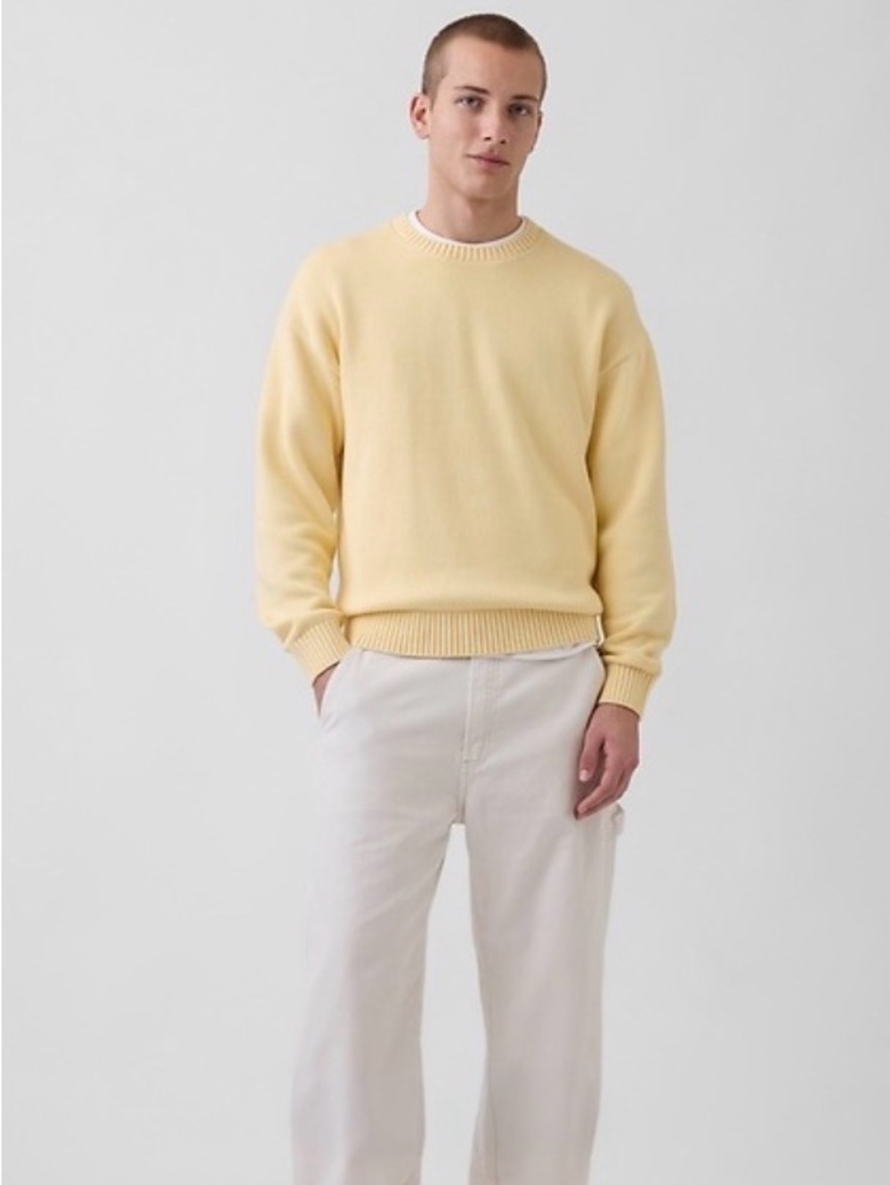 GAP Yellow Crewneck Knit Sweater